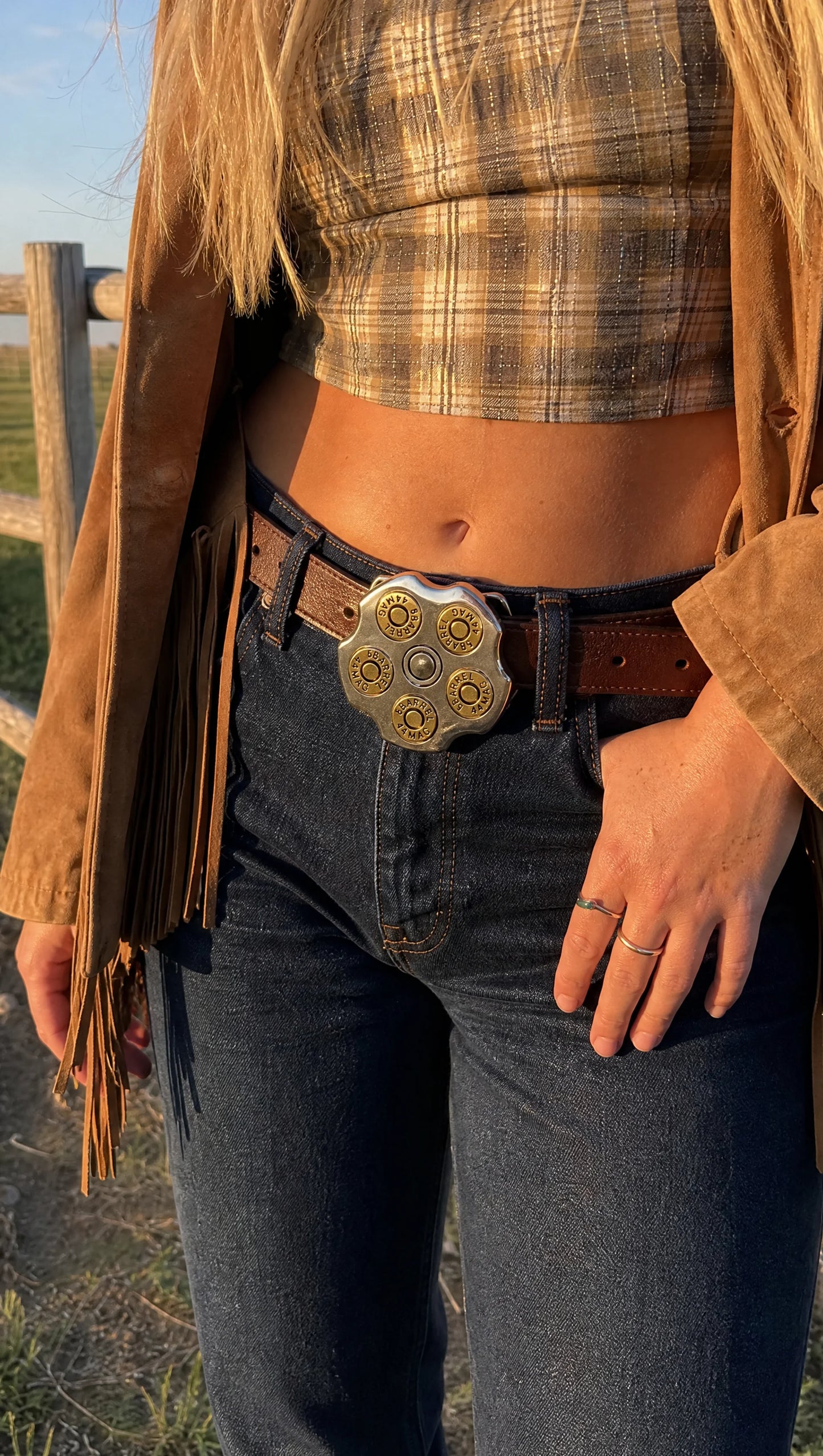 5BARREL 44MAG Bullet Spinner Belt Buckle